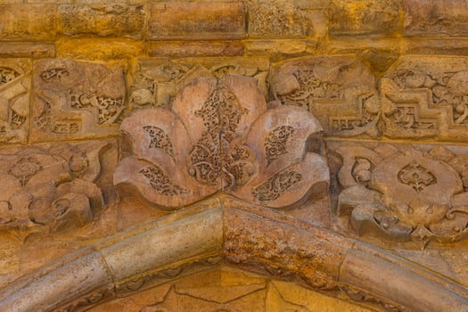 Details of the carved stone decorations of Great Mosque of Divrigi photo