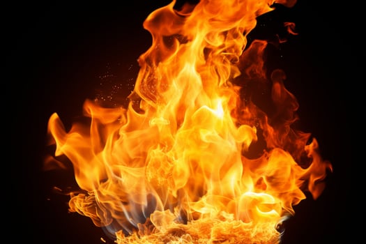 Intense flames of fire burning brightly photo