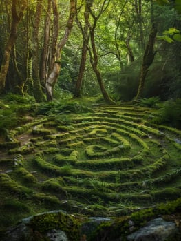 Enchanting Moss Covered Forest Path photo