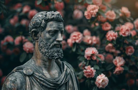 ancient roman statue in garden photo