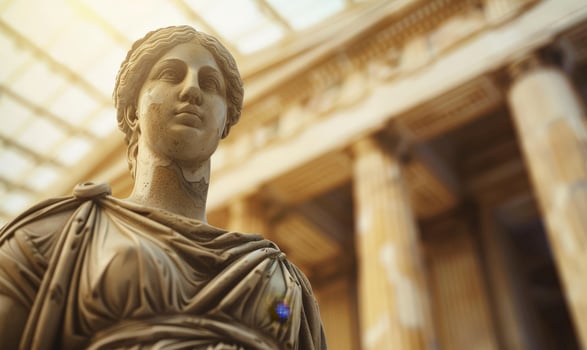 Majestic statue of a classical figure photo