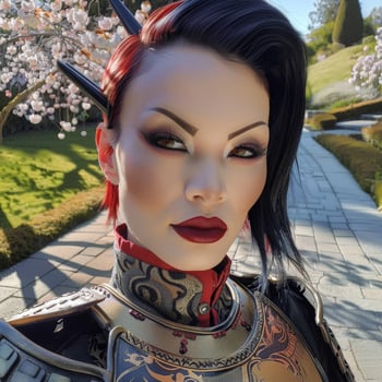Elegant woman in traditional asian costume photo