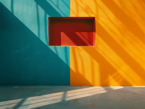 Vibrant geometric shapes and shadows photo