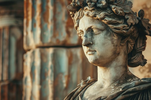 Ornate stone statue of a classical figure photo