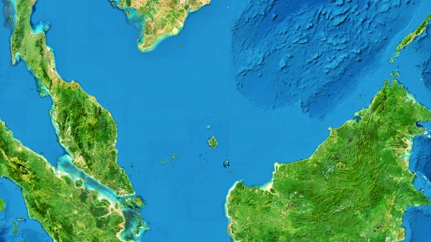 4K Malaysia Country, High Resolution Satellite View With No Border, Widescreen 4K Resolution photo