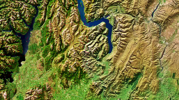4K New Zealand Map, High Resolution Satellite View With No Border, Widescreen 4K Resolution photo