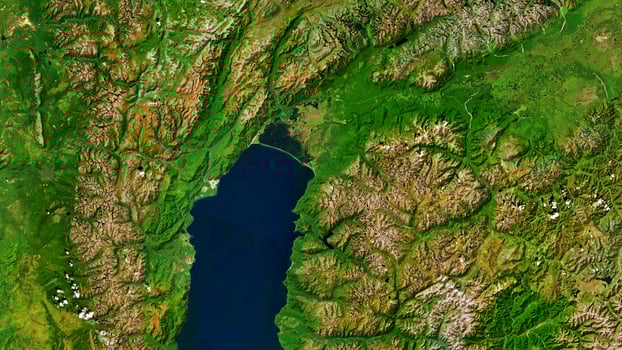 4K Baikal Lake Map of Russia, High Resolution Satellite View With No Border, Widescreen 4K Resolution photo