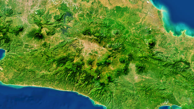 4K West Java Province Map Of Indonesia, High Resolution Satellite View With No Border, Widescreen 4K Resolution photo