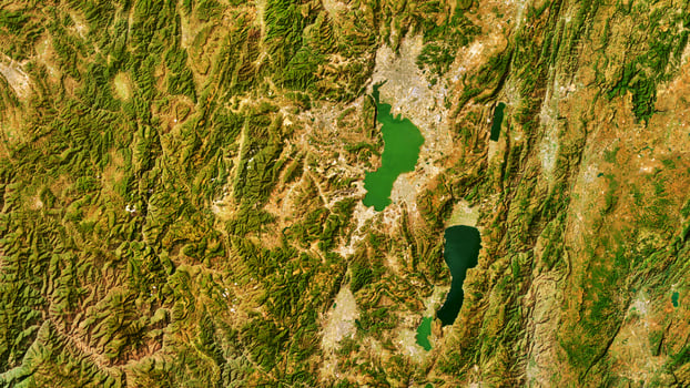 4K Amazing Lakes Scenic Map, High Resolution Satellite View With No Border, Widescreen 4K Resolution photo