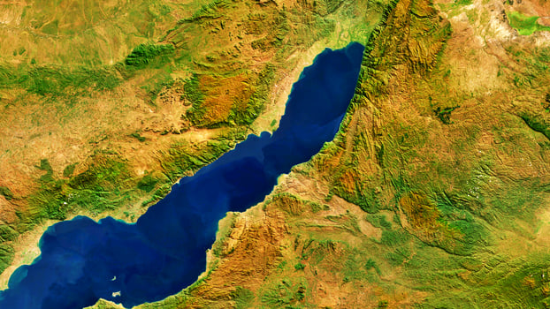 4K Malawi Lake Map of Tanzania, High Resolution Satellite View With No Border, Widescreen 4K Resolution photo