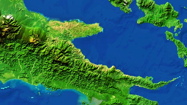 4K Mount Simpson of Papua New Guinea Map, High Resolution Satellite View With No Border, Widescreen 4K Resolution photo