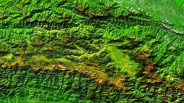 4K Wamena of Papua Indonesia Map, High Resolution Satellite View With No Border, Widescreen 4K Resolution photo