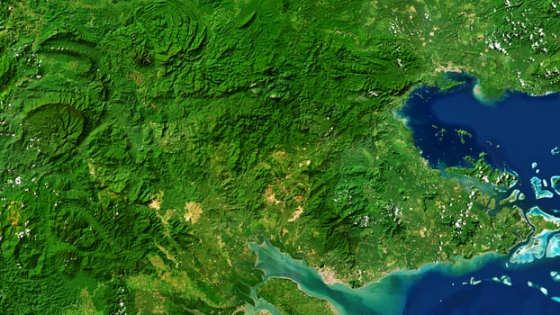 4K Semporna of Malaysia Map, High Resolution Satellite View With No Border, Widescreen 4K Resolution photo