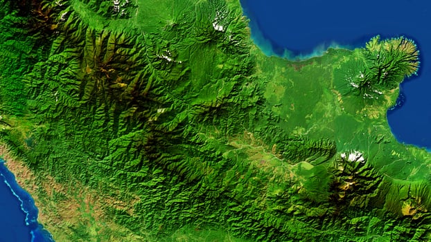 4K Port Moresby of Papua New Guinea Map, High Resolution Satellite View With No Border, Widescreen 4K Resolution photo