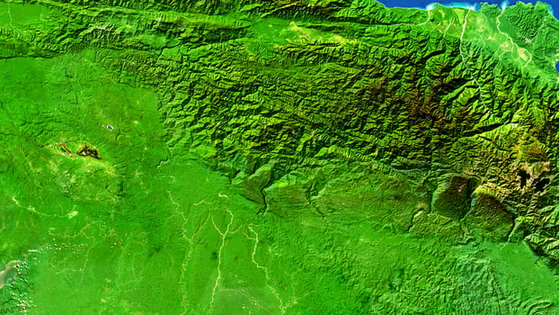 4K Manokwari of Papua Indonesia Map, High Resolution Satellite View With No Border, Widescreen 4K Resolution photo