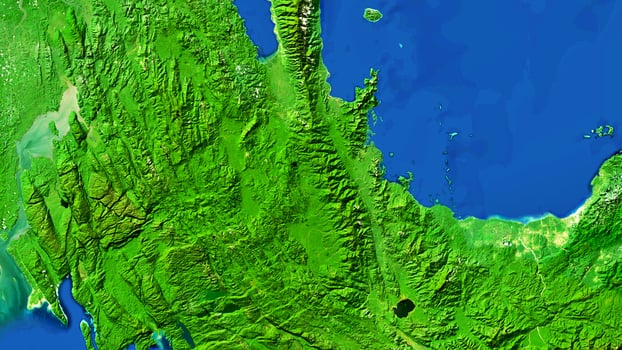 4K Nabire of West Papua Indonesia Map, High Resolution Satellite View With No Border, Widescreen 4K Resolution photo