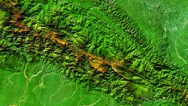 4K Mandala Mountain of Papua Indonesia Map, High Resolution Satellite View With No Border, Widescreen 4K Resolution photo