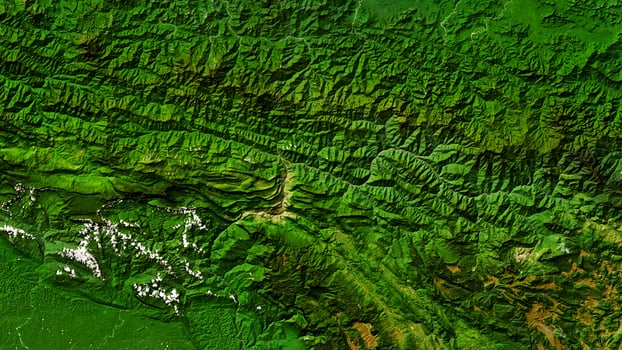 4K Scenic Mountains of Papua New Guinea Map, High Resolution Satellite View With No Border, Widescreen 4K Resolution photo