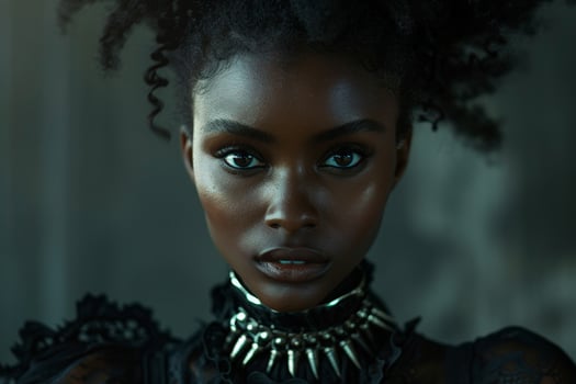 Powerful gaze of a young african woman photo