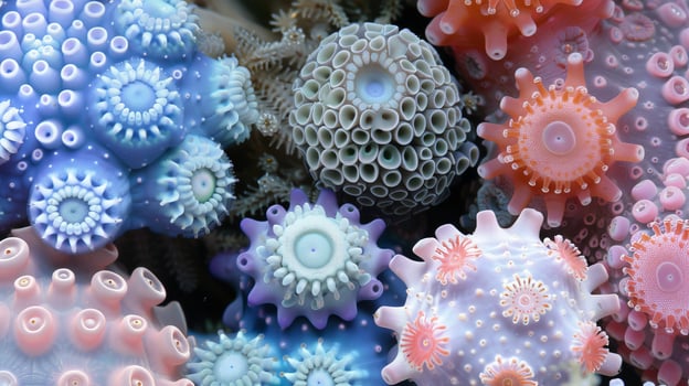 Vibrant underwater coral reef with diverse marine life photo