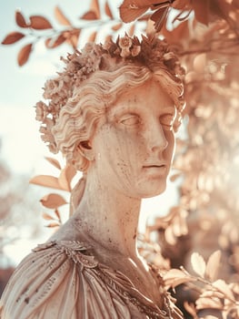 Ethereal autumn goddess statue photo