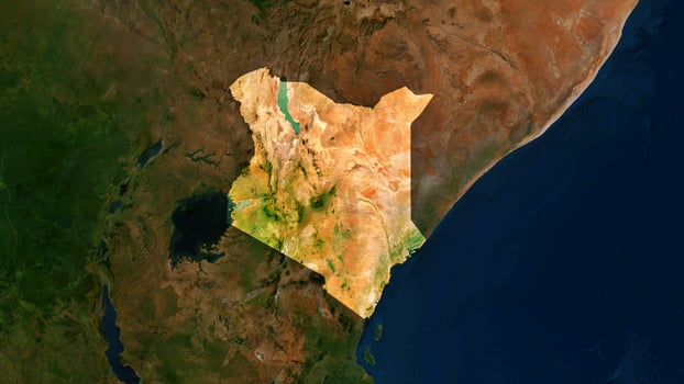 4K Kenya Territory Map in Africa, High Resolution Satellite View, Widescreen 4K Resolution photo