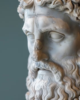 Close up of a weathered marble statue photo