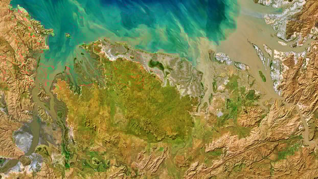 4K Mijing Conservation Park North Australia Map, High Resolution Satellite View With No Border, Widescreen 4K Resolution photo