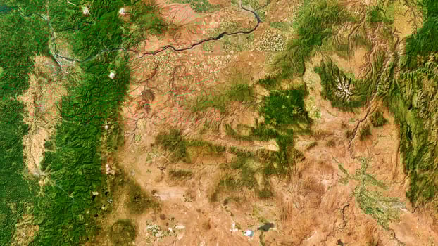 4K Oregon Area in Usa Map, High Resolution Satellite View With No Border, Widescreen 4K Resolution photo