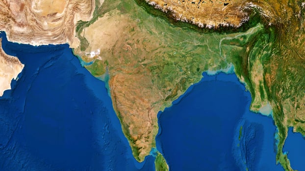 8K India Map, High Resolution Satellite View With No Border, Widescreen 4K Resolution photo