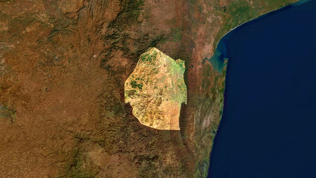 4K Eswatini Territory Map in Africa, High Resolution Satellite View, Widescreen 4K Resolution photo