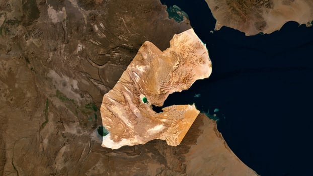 4K Djibouti Territory Map in Africa, High Resolution Satellite View, Widescreen 4K Resolution photo