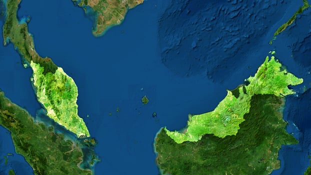 4K Malaysia Territory Map in Asia, High Resolution Satellite View, Widescreen 4K Resolution photo