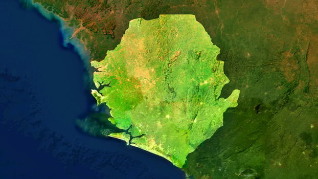 4K Sierra Leone Territory Map in Africa, High Resolution Satellite View, Widescreen 4K Resolution photo