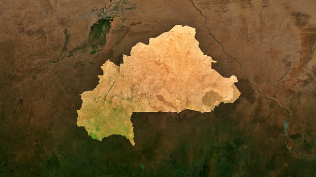 4K Burkina Faso Territory Map in Africa, High Resolution Satellite View, Widescreen 4K Resolution photo