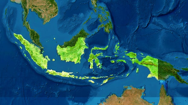 4K Indonesia Territory Map in Asia, High Resolution Satellite View, Widescreen 4K Resolution photo
