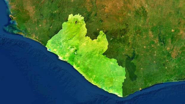 4K Liberia Territory Map in Africa, High Resolution Satellite View, Widescreen 4K Resolution photo
