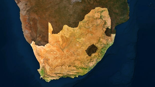 4K South Africa Territory Map in Africa, High Resolution Satellite View, Widescreen 4K Resolution photo