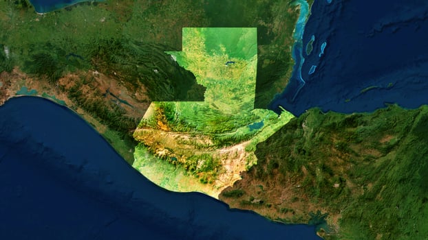 4K Guatemala Territory Map in Central America, High Resolution Satellite View, Widescreen 4K Resolution photo