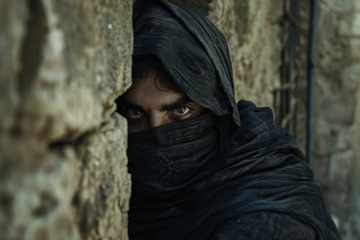 mysterious person in dark clothing photo