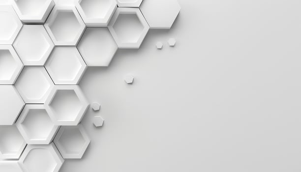 Abstract White Hexagonal Pattern with Copy Space photo
