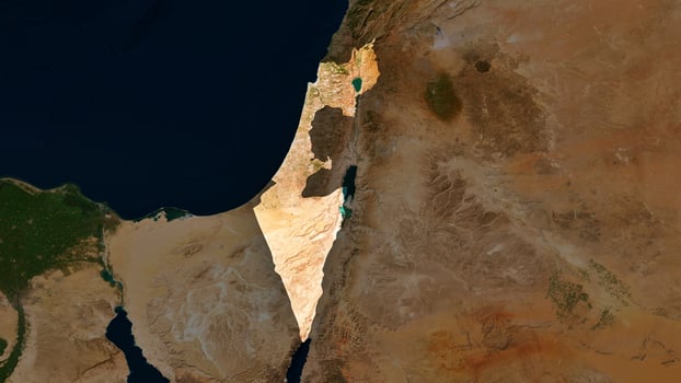 4K Israel Territory Map in Asia, High Resolution Satellite View, Widescreen 4K Resolution photo