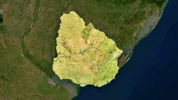 4K Uruguay Territory Map in South America, High Resolution Satellite View, Widescreen 4K Resolution photo