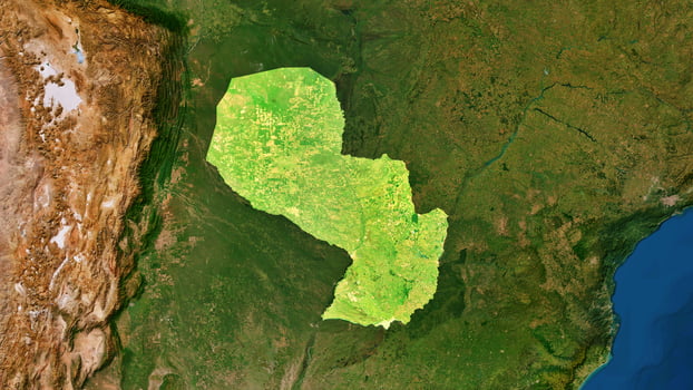 4K Paraguay Territory Map in South America, High Resolution Satellite View, Widescreen 4K Resolution photo