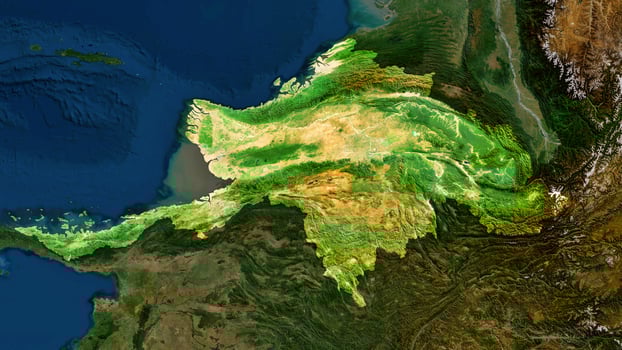 4K Myanmar Territory Map in Asia, High Resolution Satellite View, Widescreen 4K Resolution photo