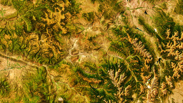 4K Colorado Mountain Area in Usa Map, High Resolution Satellite View With No Border, Widescreen 4K Resolution photo