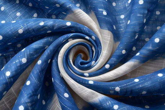 Abstract Blue and White Swirl with Polka Dots Perfect for Textile and Decorative Design photo