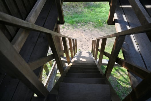 stairs leading to the top of a wooden structure photo