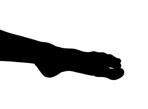 Foot silhouette, barefoot leg in neat stance. Smooth, clean skin care model showcasing feminine photo