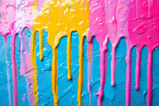 Vibrant abstract paint drips and splashes photo